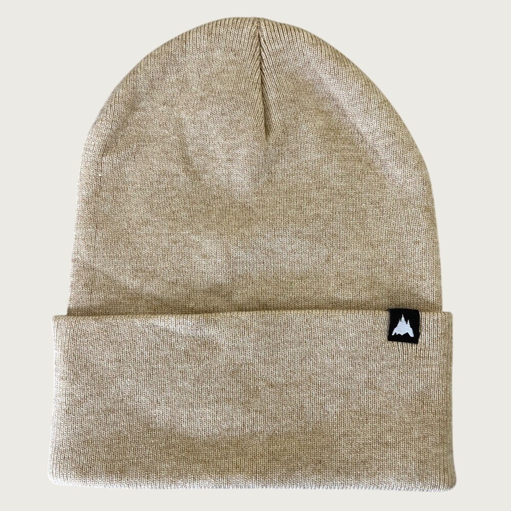 Unisex Beige Tan Knit Cuffed Beanie Winter Hat One Size NWOT Outdoor Cozy